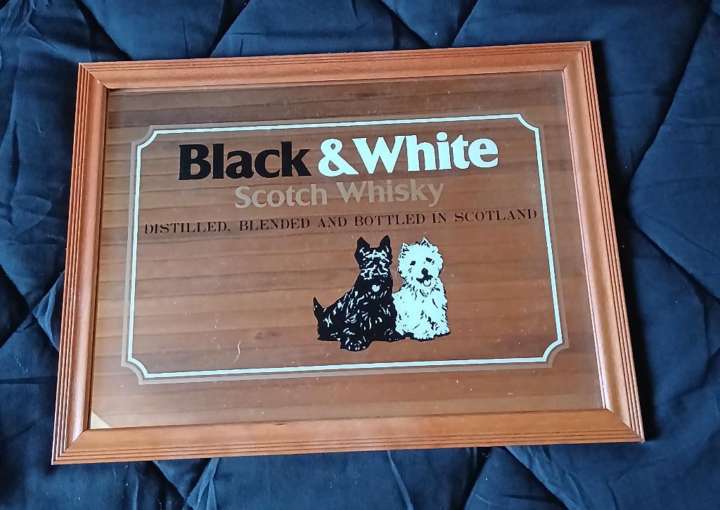 Black & White Scotch Whisky spiegel., Ophalen of Verzenden, Rechthoekig, Minder dan 50 cm, Minder dan 100 cm