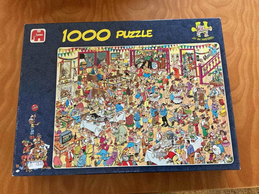 Jan van Haasteren 1000 stukjes: Receptie, Ophalen of Verzenden, 500 t/m 1500 stukjes, Gebruikt, Legpuzzel