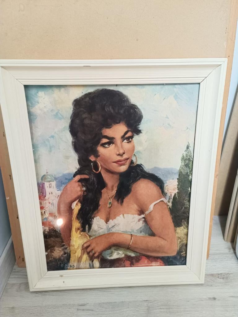 Schilderij zigeunerin zigeuner meisje retro, Ophalen of Verzenden