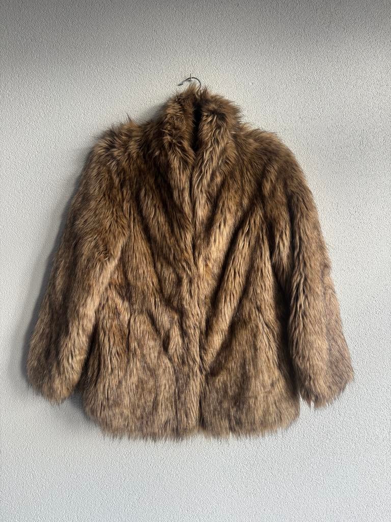 Asos beige bruine pluizige imitatie bonten jas, Kleding | Dames, Asos, Bruin, Asos, Asos