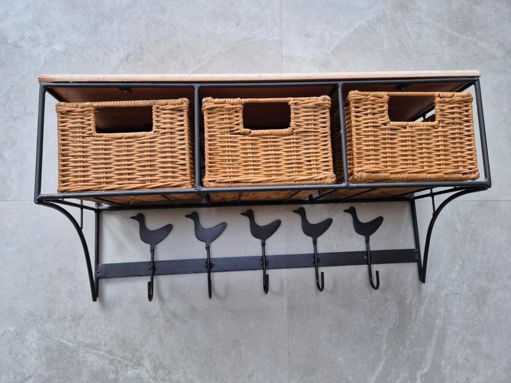 Kapstok met mandjes en haakjes, Huis en Inrichting, Woonaccessoires | Kapstokken, Ophalen of Verzenden