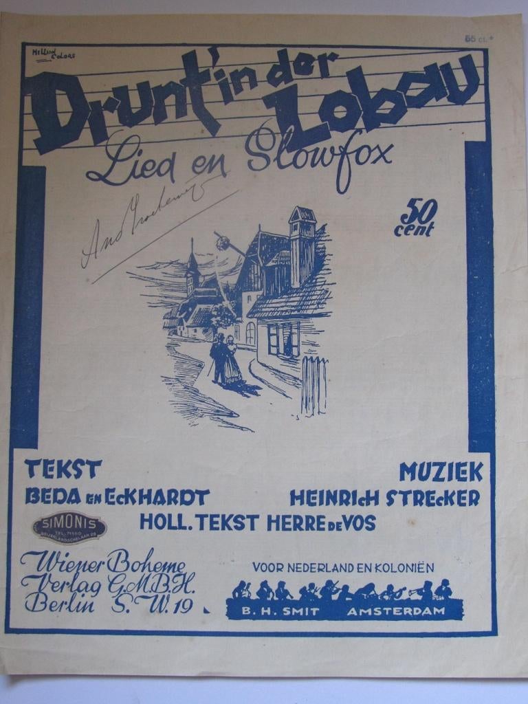 DRUNT' IN DER LOUBAU **Oude Bladmuziek uit 1928**, Ophalen of Verzenden, Gebruikt, Artiest of Componist, Overige genres