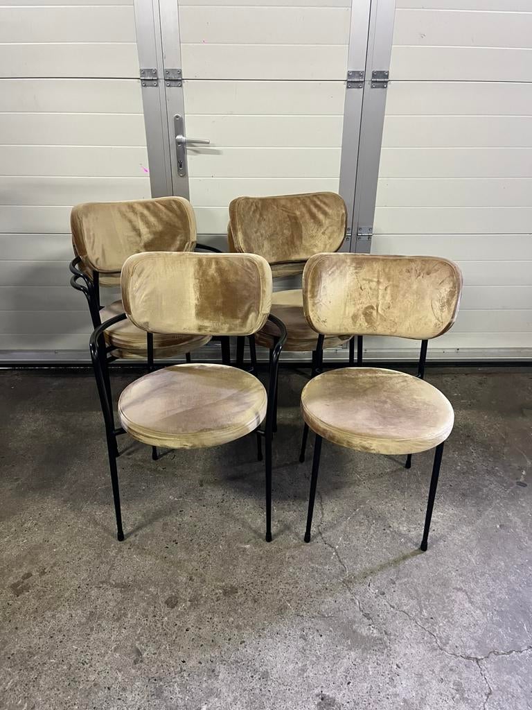 9 stuks luxe horeca satelliet restaurant stoelen, Ophalen, Overige kleuren, Zo goed als nieuw, Metaal