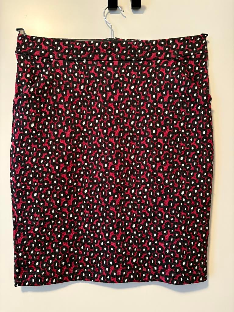 Rok van Kyra en Ko, maat L rode print, Kleding | Dames, Rokken, Ophalen of Verzenden, Zo goed als nieuw, Rood, Knielengte