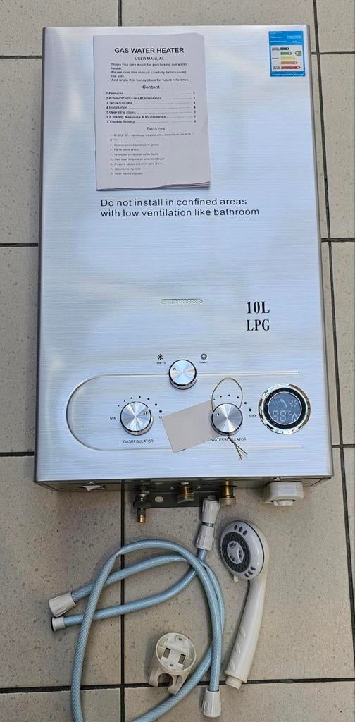 10L LPG Geiser Camper Caravan Warm Water Restpartij, Ophalen of Verzenden, Minder dan 3 jaar oud, Minder dan 20 liter, Nieuw