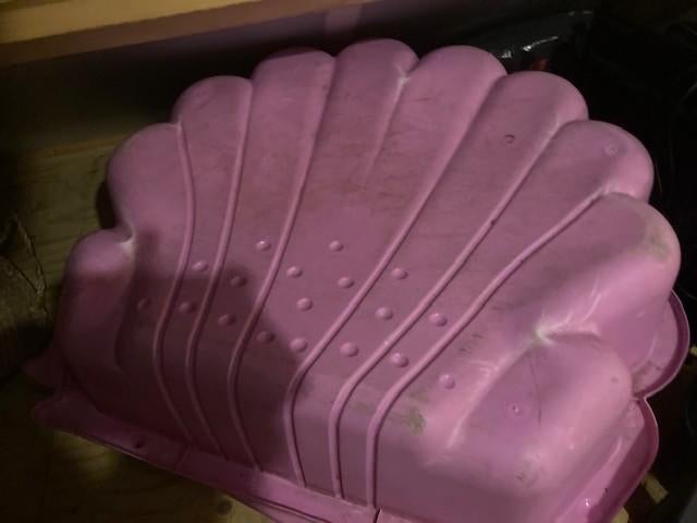 Te koop roze zandbak plastic tweedehands, Ophalen, Gebruikt
