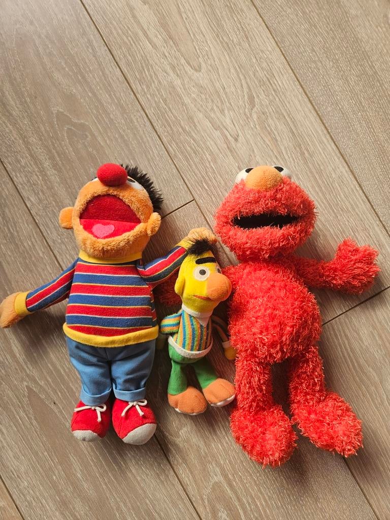 Sesamstraat knuffels: Bert, Ernie en Elmo, Kinderen en Baby's, Speelgoed | Knuffels en Pluche, Ophalen of Verzenden, Zo goed als nieuw