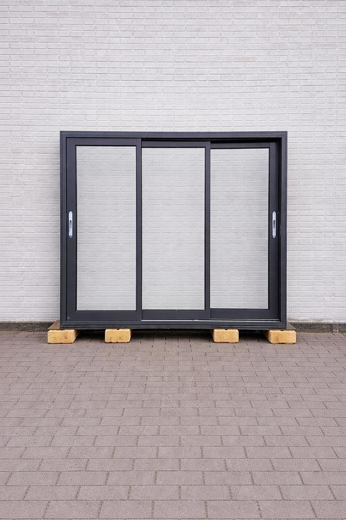 Reynaers schuifpui aluminium HR++ glas 176x170cm, Gebruikt, 225 cm of meer, Aluminium, Ophalen of Verzenden