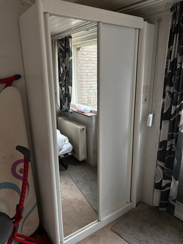 Witte legkast met schuifdeuren, Ophalen, Overige materialen, Gebruikt, 200 cm of meer