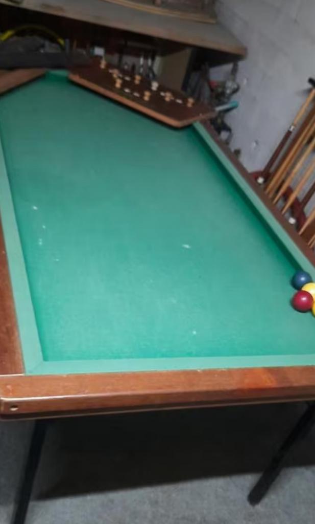 Pool tafel mini werk goed 3 bant stokke erbij een balle., Ophalen of Verzenden, Zo goed als nieuw, Pooltafel