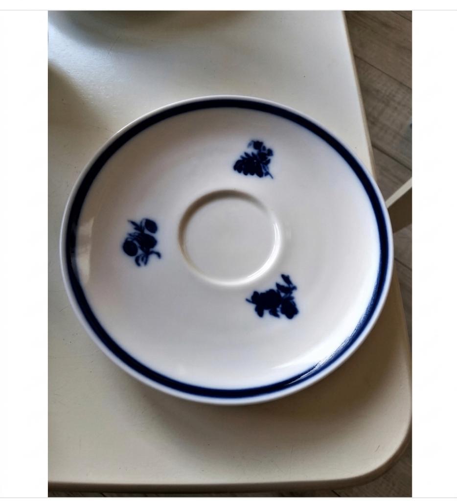 mosa blauw roos maastricht porselein schotel, Antiek en Kunst, Ophalen of Verzenden