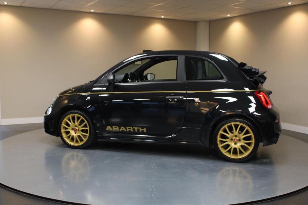 Abarth 595 C 1.4 Turbo Scorpioneoro *1/2000 Limited Edition*, Gebruikt, Zwart, Cabriolet, Leder en Stof
