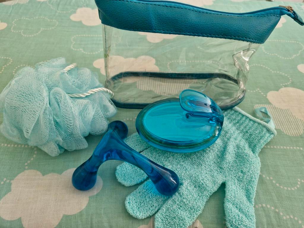 Bad & massage scrub setje - Nieuw in tasje, Ophalen of Verzenden, Nieuw, Bad & Douche