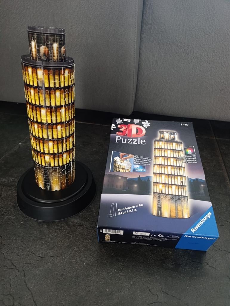 3D puzzel toren van Pisa / Ravensburger, Ophalen of Verzenden, Minder dan 500 stukjes, Zo goed als nieuw, Rubik's of 3D-puzzel