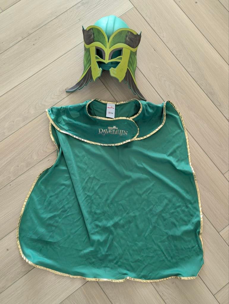 Raveleijn groene cape en helm, groene ridder, Verzamelen, Efteling, Ophalen of Verzenden, Zo goed als nieuw, Beeldje of Poppetje
