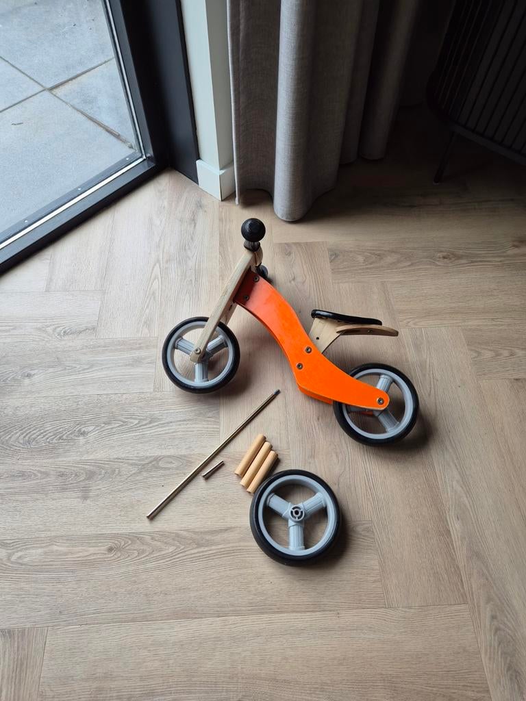 Houten loopfiets 2 en 3 wieler, Ophalen, Gebruikt, Overige merken