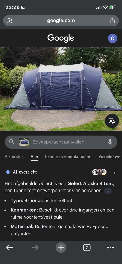 tunneltent Gelert 4 p, Ophalen, Zo goed als nieuw, Tot en met 4