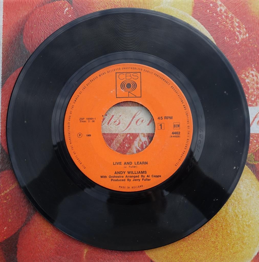 andy williams - live and learn, Gebruikt, Overige genres, 7 inch, Single