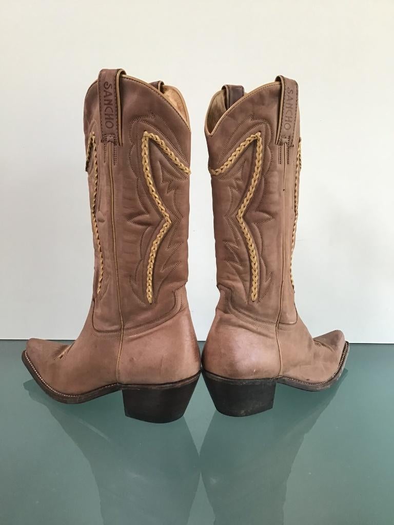 Sancho boho 38 bruin | Leren boots | Gratis verzenden, Hoge laarzen, Bruin, Verzenden, Zo goed als nieuw