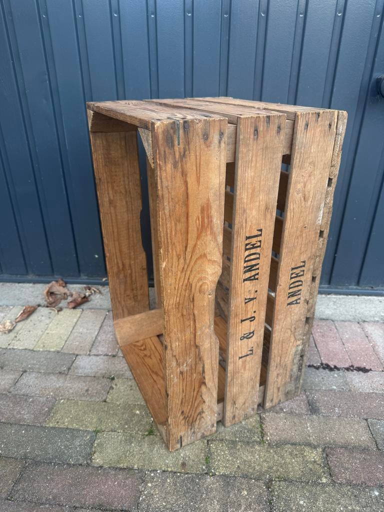 Vintage Veilingkist 1977 - Decoratieve Houten Kist, Minder dan 50 cm, Gebruikt, 50 tot 75 cm, Ophalen of Verzenden