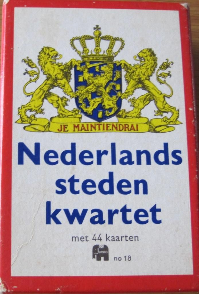 Nederlandse steden kwartet van Jumbo, Verzamelen, Speelkaarten, Jokers en Kwartetten, Ophalen of Verzenden, Zo goed als nieuw