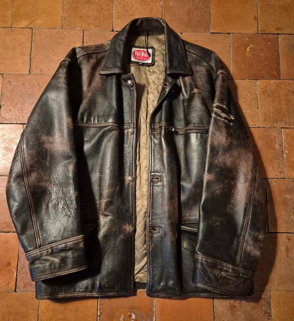 Vintage Pall Mall Export Clothing PME Legend leren jas, Bruin, Pall Mall PME Legend, Maat 56/58 (XL), Ophalen of Verzenden
