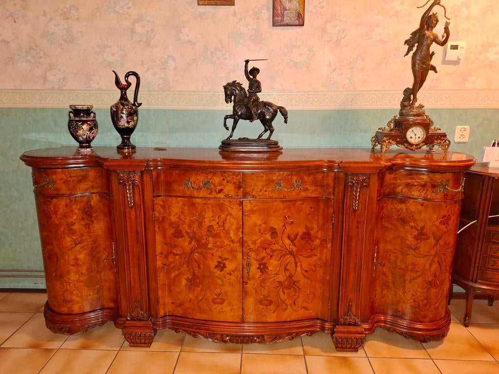 Antiek dressoir met inlegwerk - Alleen dressoir, Ophalen, Gebruikt, Klassiek, Antiek, 150 tot 200 cm