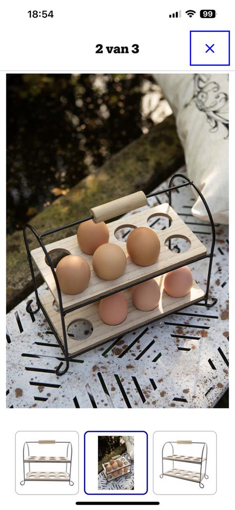 Countryfield Eierhouder 21x11x20 cm Zwart Hout, Ophalen of Verzenden, Nieuw