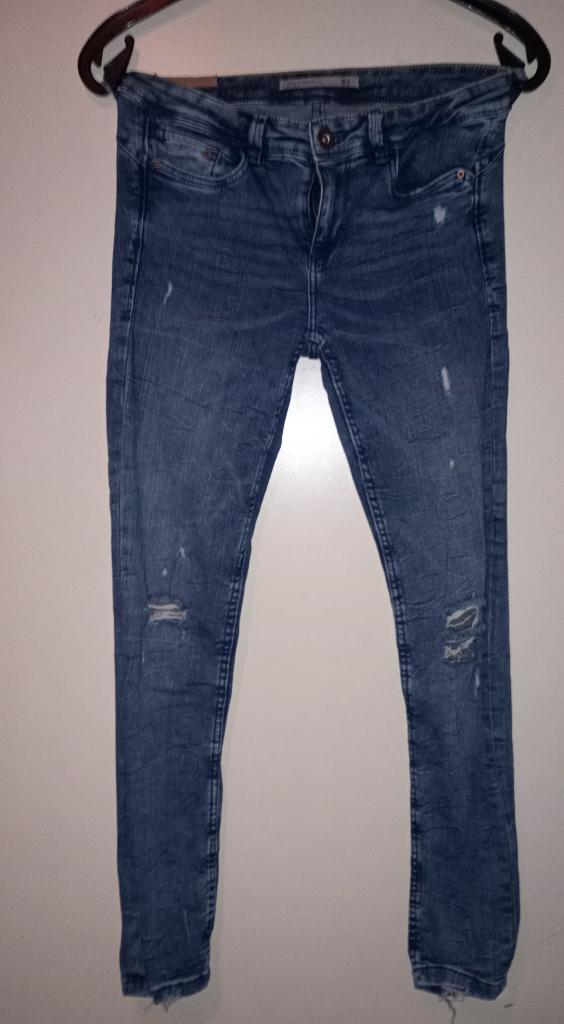 Diverse Jeans - skinny - ripped - trashed look, Kleding | Dames, Spijkerbroeken en Jeans, Ophalen, Gedragen, Blauw, W27 (confectie 34) of kleiner