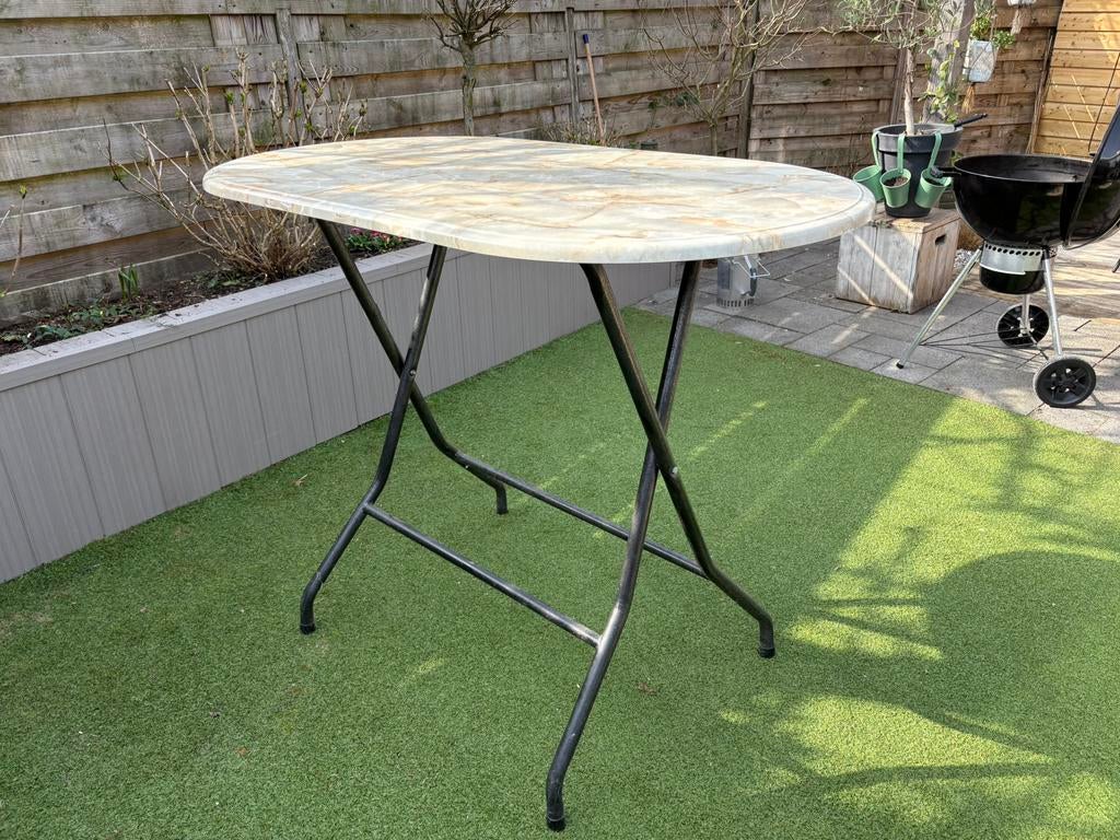 2 statafels bartafels hangtafels met marmerlook blad mancave, Ophalen, Zo goed als nieuw, Rechthoekig, Hout