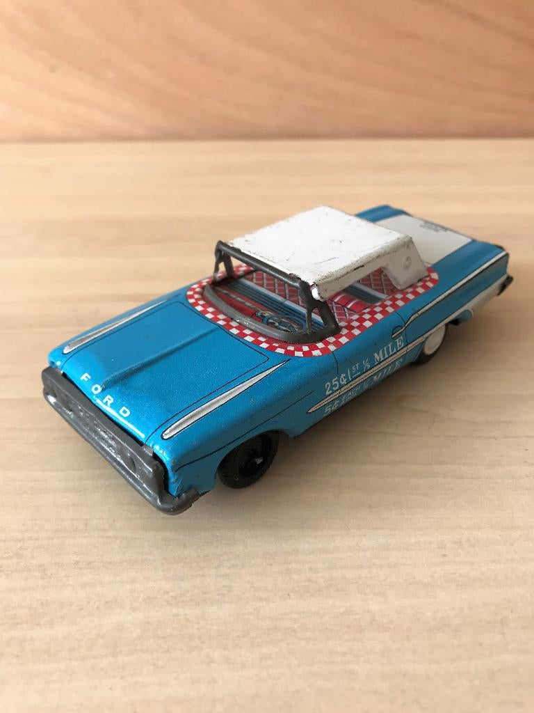Vintage Speelgoed Auto Ford Blik Kyoei 1960 14,5 cm, Verzamelen, Speelgoed, Ophalen of Verzenden, Gebruikt