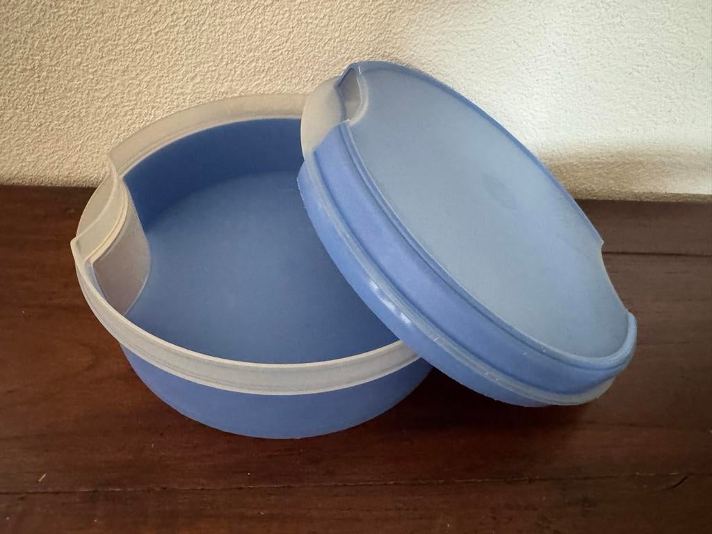 Tupperware Koektrommel - Blauw met Transparante Rand, Huis en Inrichting, Keuken | Tupperware, Ophalen of Verzenden, Gebruikt