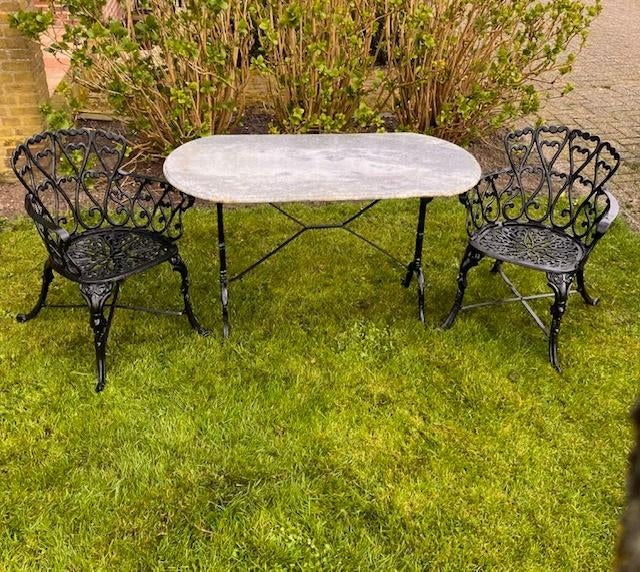 Gietijzeren tuinset bistroset, Overige materialen, Gebruikt, Stoel, Tuinset