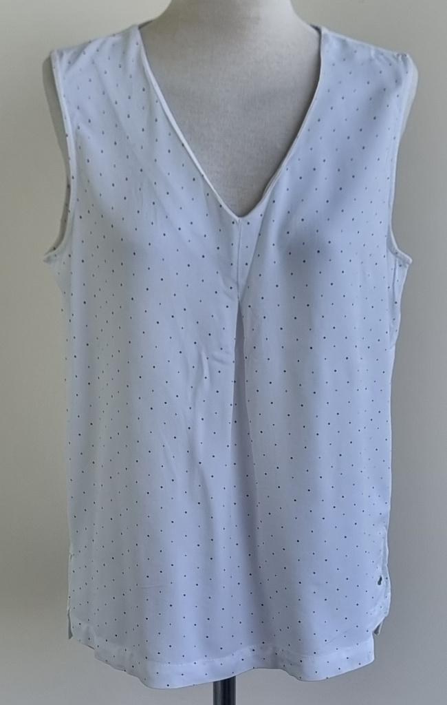 Sandwich witte blouse top met zwart stipje mt. 40, Maat 38/40 (M), Wit, Ophalen of Verzenden, Zo goed als nieuw