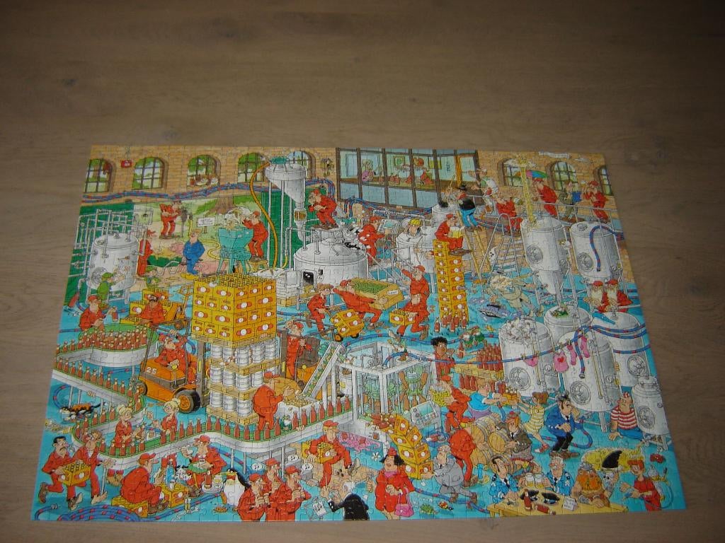 Puzzel Jan van Haasteren DE AMBACHTELIJKE BROUWERIJ 1000 st., Ophalen of Verzenden, 500 t/m 1500 stukjes, Zo goed als nieuw, Legpuzzel