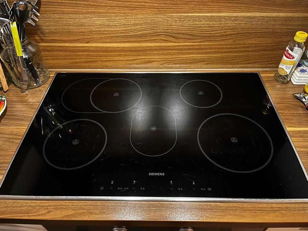Siemens inductie kookplaat 5 zones, Gebruikt, Ophalen of Verzenden, Inbouw, Inductie
