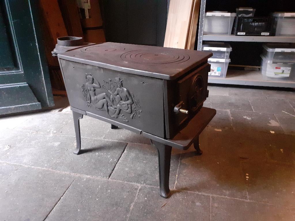 Jotul 380 lumberjack houtkachel van gietijzer kookkachel, Ophalen, Gebruikt, Houtkachel, Vrijstaand