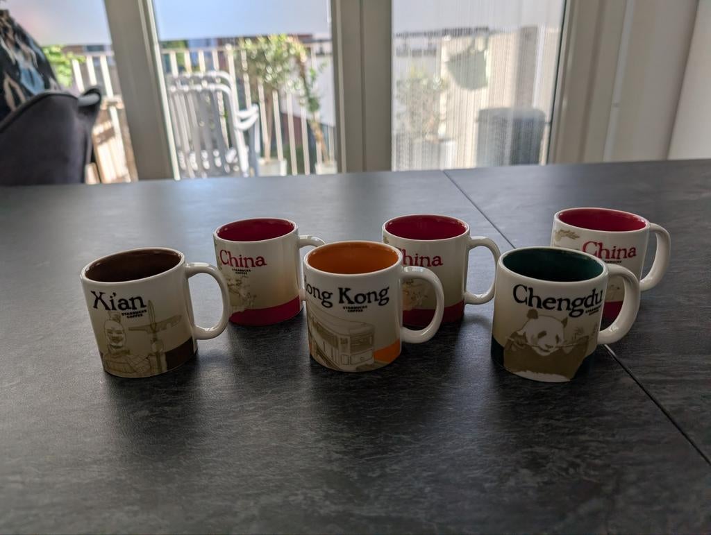 Starbucks espresso kopjes uit China - Zo goed als nieuw, Ophalen of Verzenden, Zo goed als nieuw, Keramiek, Kop(pen) en/of Schotel(s)