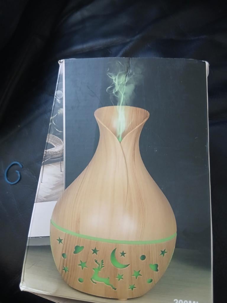 Aroma diffuser met houtlook en licht nieuw, Ophalen of Verzenden, Nieuw