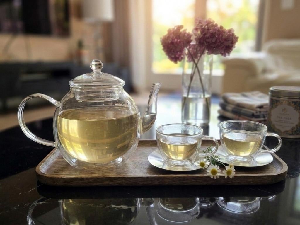 Bredemeijer dubbelwandige theekan + 2x dubbelwandige mokken, Ophalen, Glas, Overige stijlen, Glas of Glazen