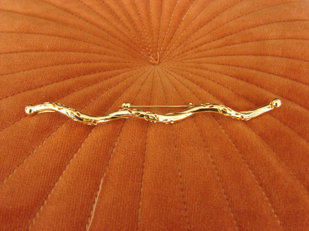 Vintage broche of hoedenspeld verguld., 10 cm of meer, Overige materialen, Nieuw, Ophalen of Verzenden