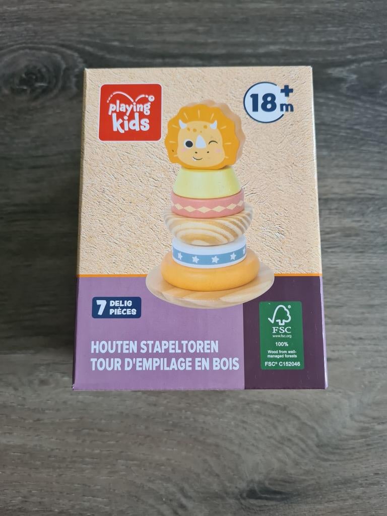 Nieuw Playing Kids houten stapeltoren, Ophalen of Verzenden, Nieuw, Overige typen