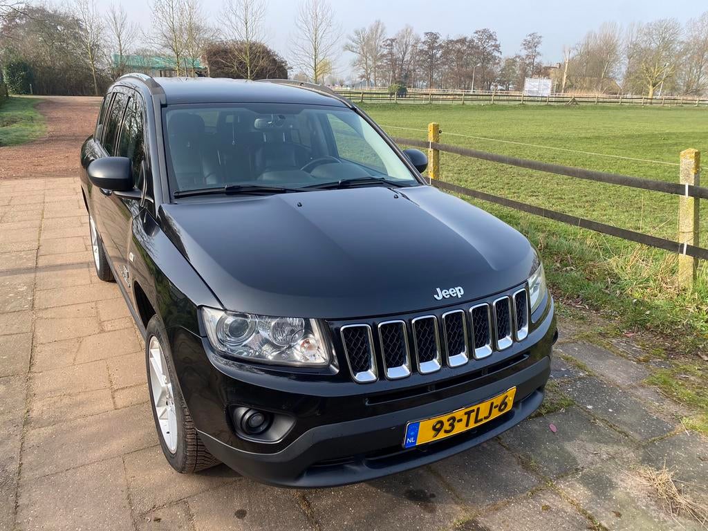 Jeep Compass 2.0 Anniversary Bj 2012 Zwart, Auto's, 1998 cc, 450 kg, Zwart, Zwart