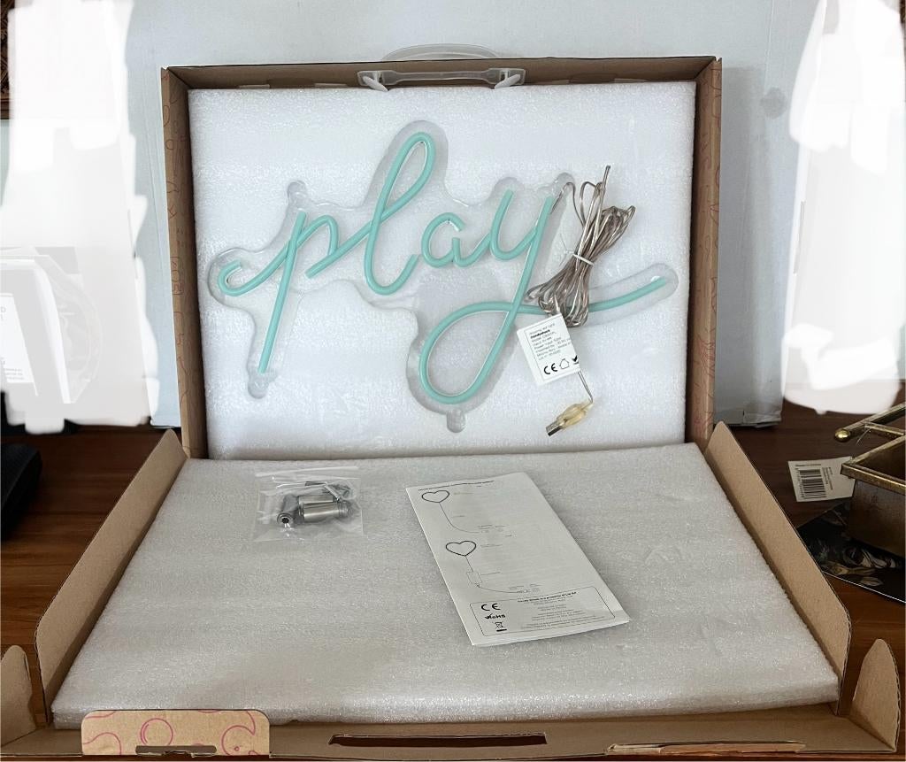 Candyshock neon led PLAY lamp, Ophalen of Verzenden, Nieuw, Glas