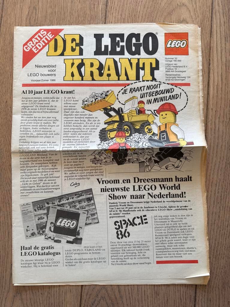 De LEGO Krant - Voorjaar/Zomer 1986 -, Ophalen of Verzenden, 1980 tot heden, Nederland, Krant