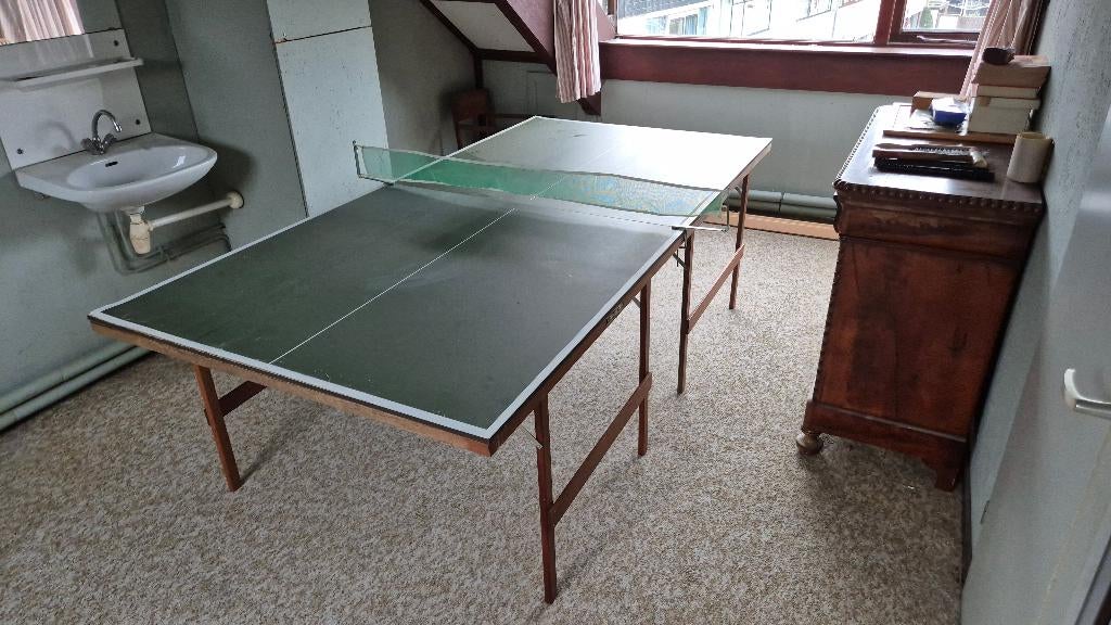 Tafeltennistafel, Sport en Fitness, Tafeltennis, Ophalen, Gebruikt, Tafel Indoor, Inklapbaar