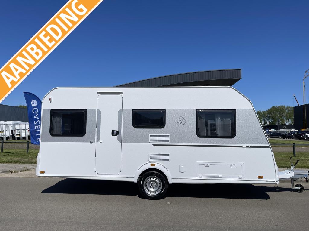 Knaus Sport 460 EU Enkele bedden, Caravans en Kamperen, Caravans, Standaardzit, Bedrijf, Schokbreker, 5 tot 6 meter