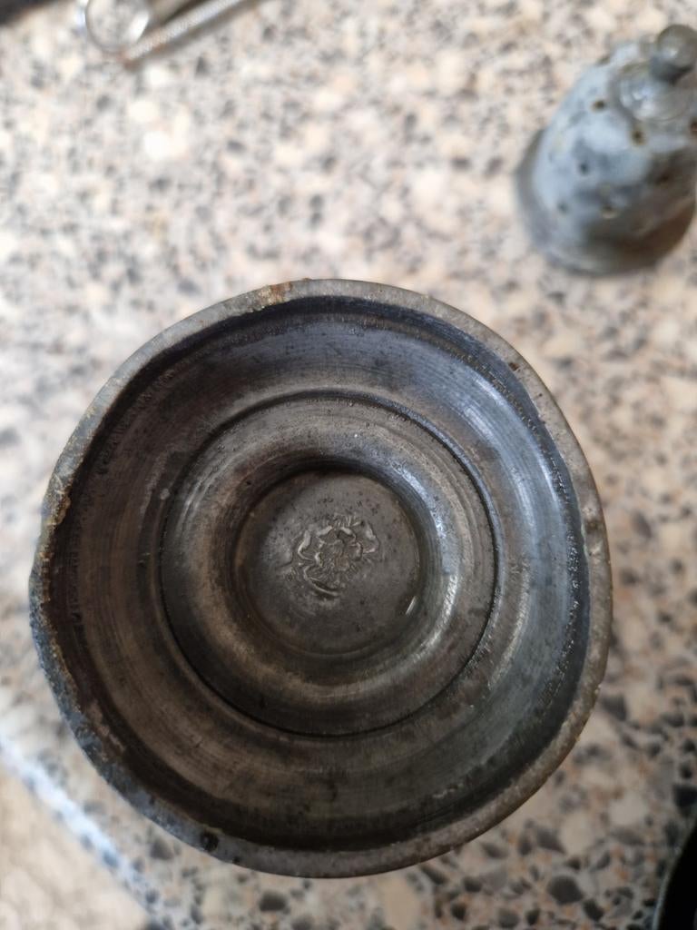 Antieke tinnen peper- of zoutstrooier, Antiek en Kunst, Ophalen of Verzenden