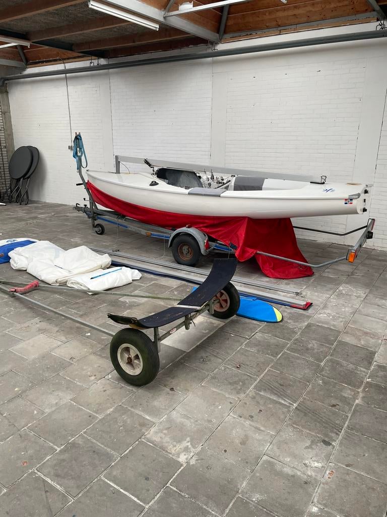 Finn zeilbootje, ex olympische spelen Barcelona, Watersport en Boten, Open zeilboten, Ophalen, Geen motor, Gebruikt, Overige typen