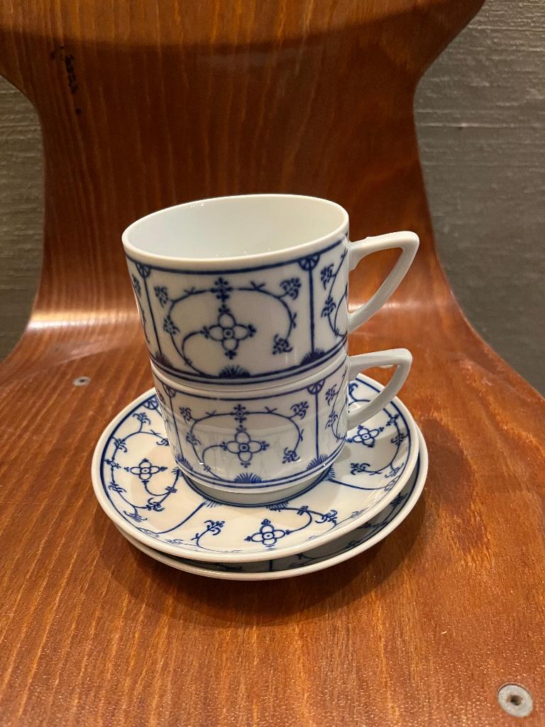 Jäger, Saksisch Blauw koffiekopjes, Antiek en Kunst, Ophalen